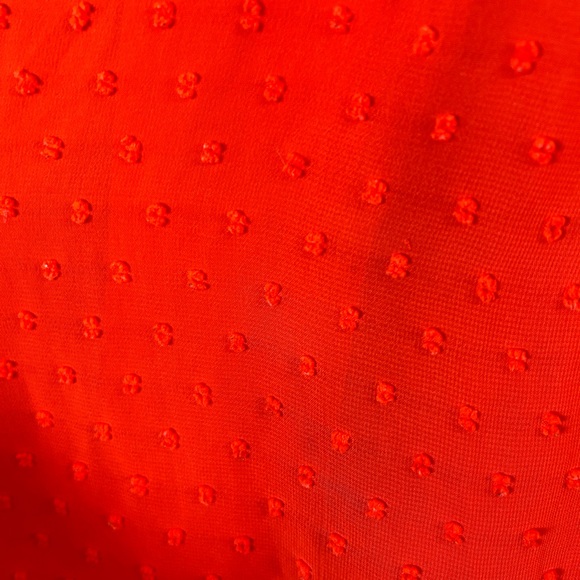 Sam Edelman Pleated Swiss Dot Red Swing Dress Size M b13 - Picture 6 of 8